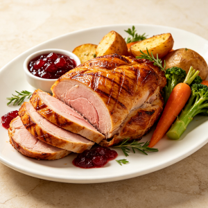 Roast Turkey with Cranberry Sauce