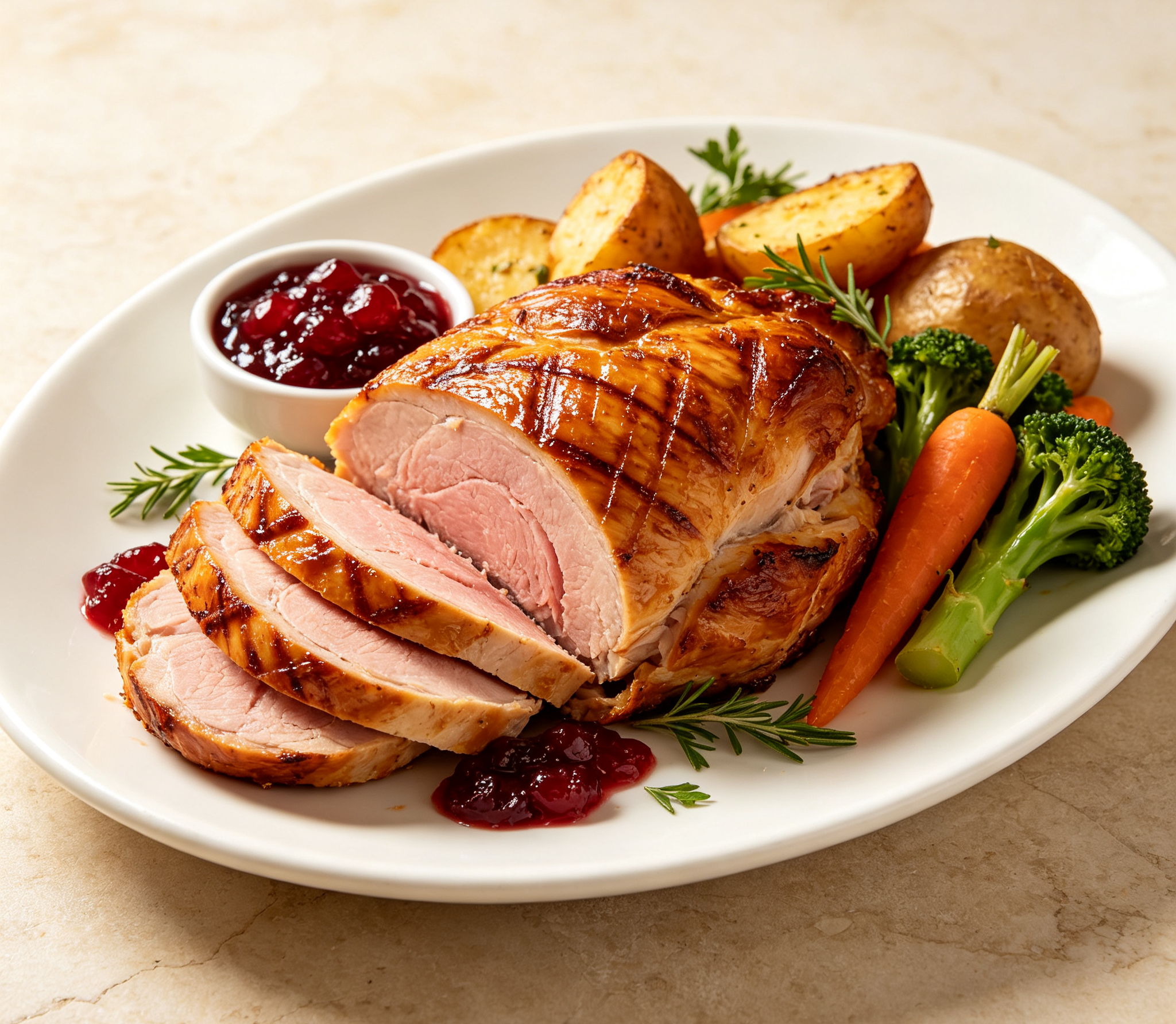 Roast Turkey with Cranberry Sauce