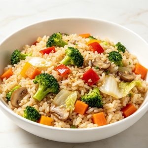 Garlic Vegetable Fried Rice Bowl
