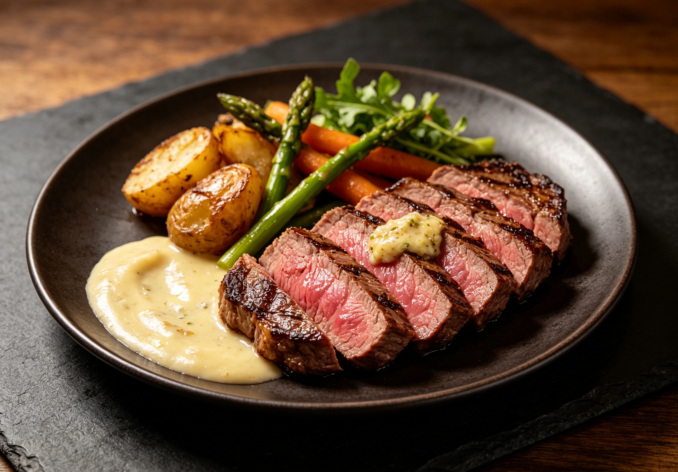 Garlic Butter Steak Plate Serving