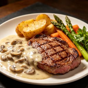 Creamy Mushroom Steak Meal