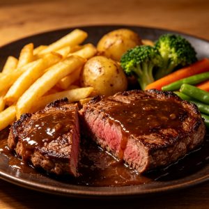 Pepper Sauce Beef Steak Dinner