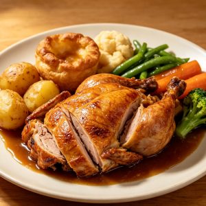 Traditional Sunday Roast Chicken Plate