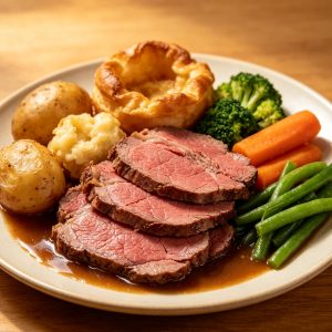 Classic British Roast Beef Serving